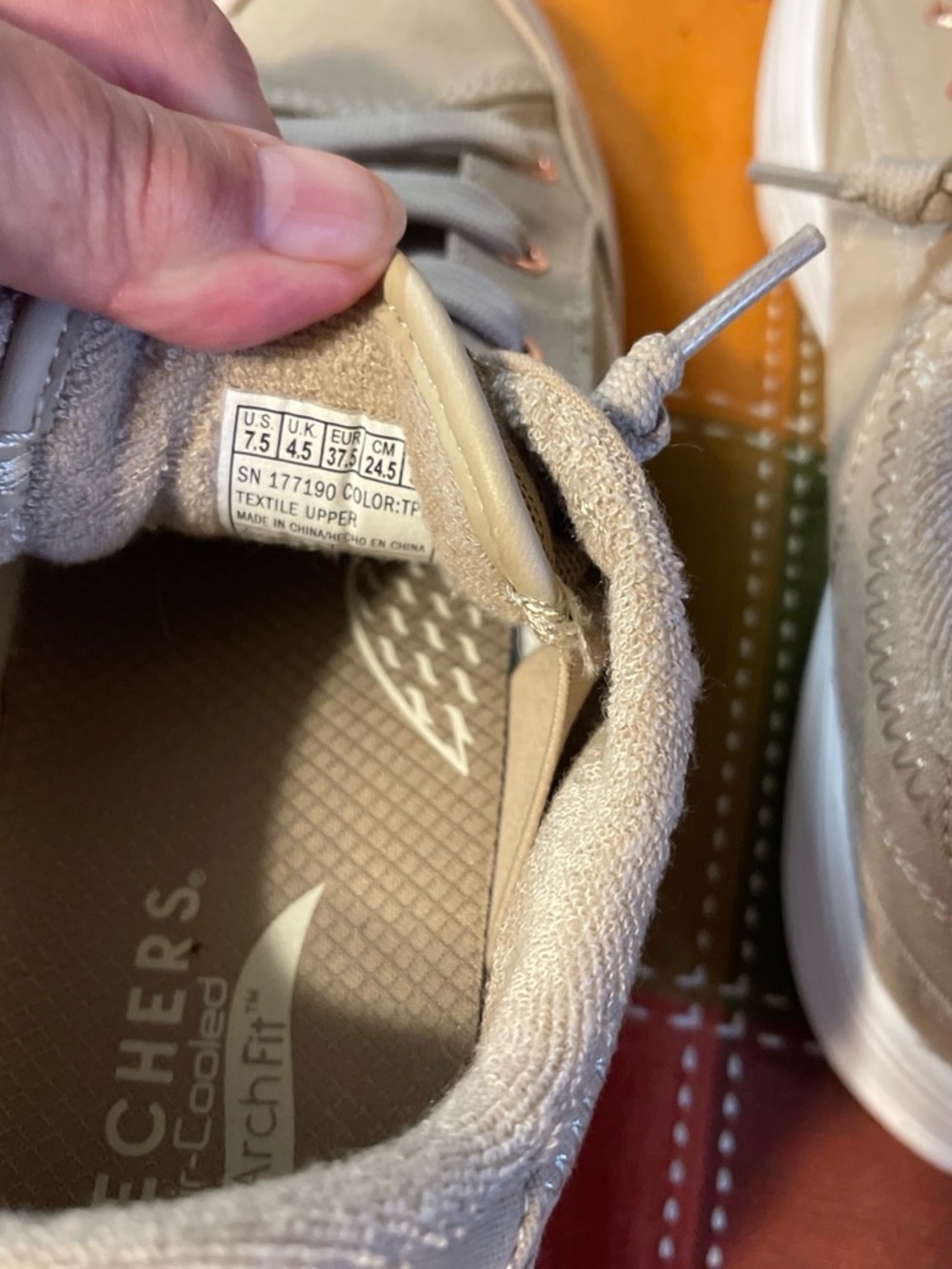 Skechers Women's Beige Lace-Up Casual Sneakers - Picture 2 of 4